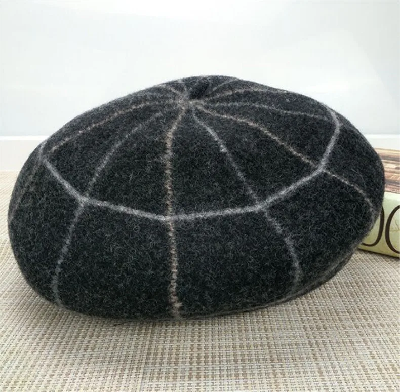 001 YUFA001 Модный женский колпачок из шерсти девушка веб Emebroidery берет художника тыквы шляпа Gorras - Цвет: 001