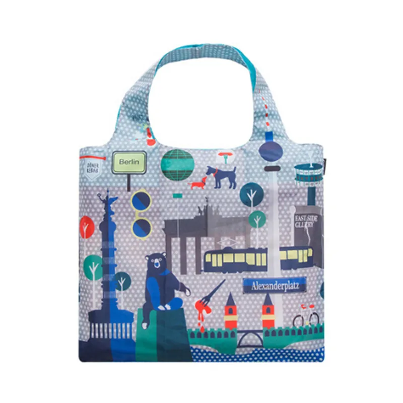 Eco Friendly Shopping Bags Travel Portable Reusable Handbag Women Shoulder Cloth Pouch Foldable Grocery Bulk Organizer