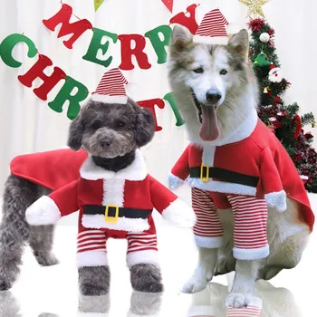 

dog santa clothes Christmas Dog Cute Pet Winter Clothes with hat Sweatshirt Pet Apparel for Dogs Chihuahua Santa Costume#0812Y30