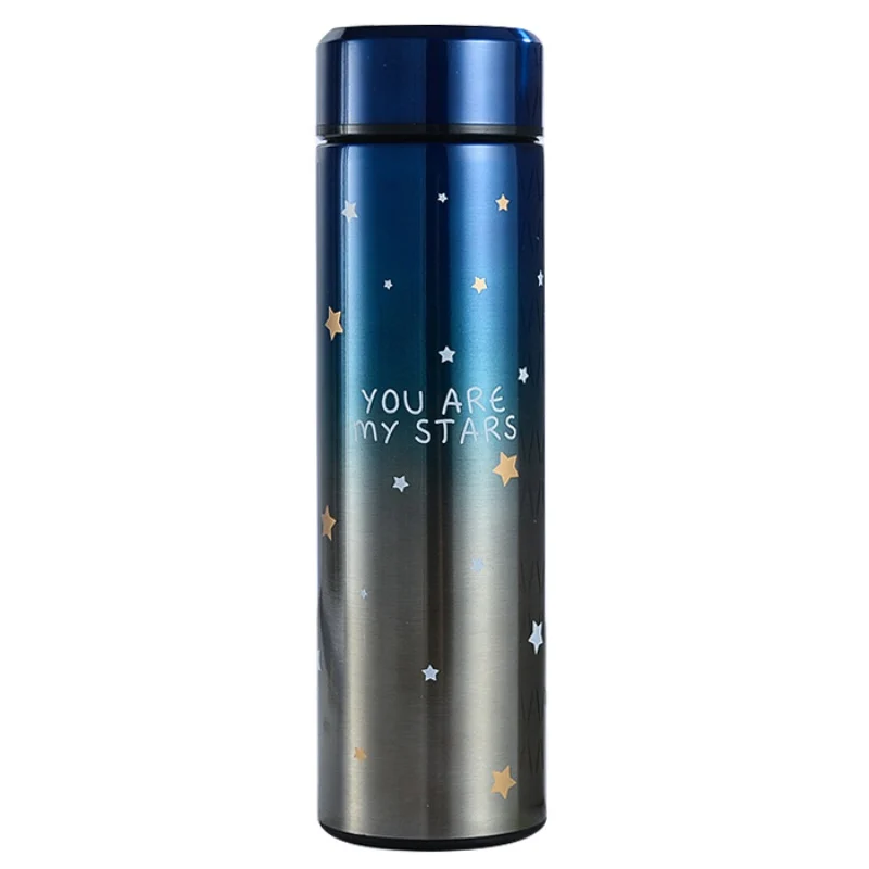 500ML Stainless Steel Vacuum Insulated Water Bottle Leak-Proof Sports Flask Travel Tumbler Thermoses Bottle Gifts Thermoses Cup - Color: L