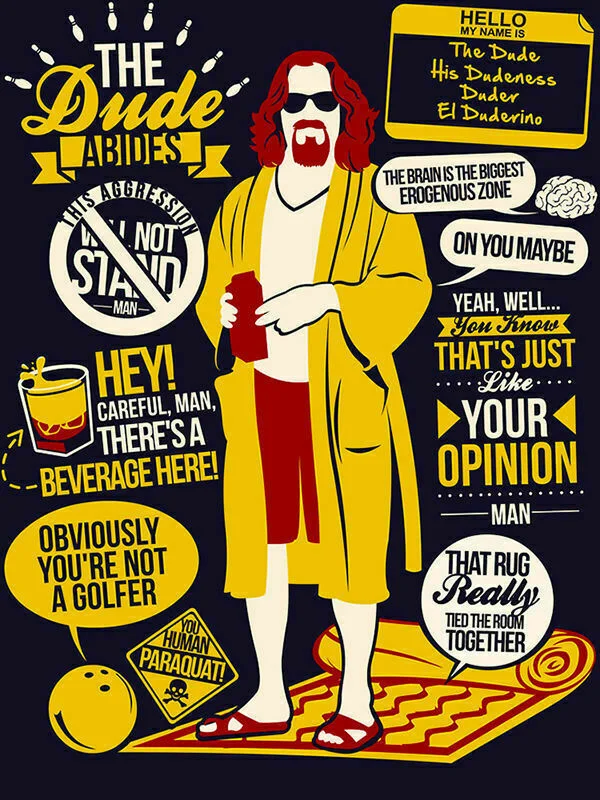 Большой Шелковый плакат Lebowski с художественной печатью для парней домашний