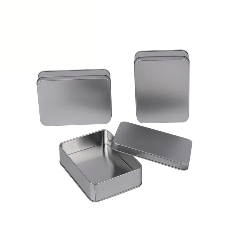 

12 Pieces Metal Storage Box Organizador Candy Coffee Portable Tin Box Containers Empty Iron Boxes Silver Color Storage Conrainer