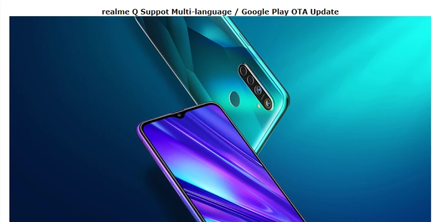 OPPO Realme Q 6,3 ''Dewdrop 4/6/8GB Оперативная память 64/128 ГБ Встроенная память Snapdragon 712 Octa Core 48MP Камера 20 Вт быстрой зарядки 4035 мА/ч, мобильный телефон