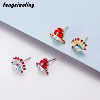 

Fengxiaoling 925 Sterling Silver Opera Mask Stud Earrings For Women Chinese Style Zircon Earrings Jewelrypalace 925 Jewelry