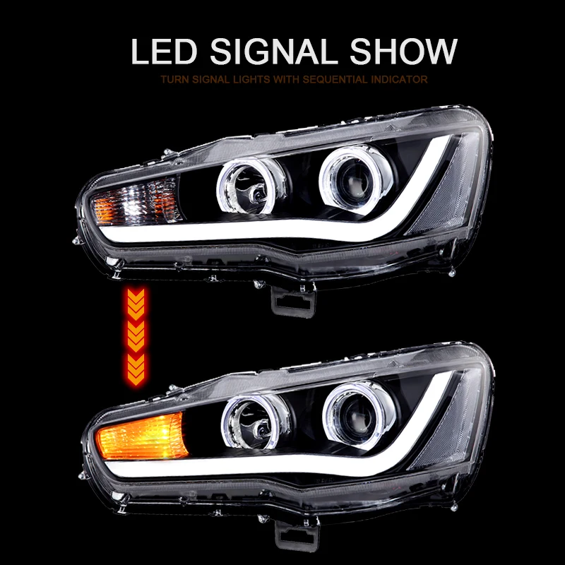 CNSUNNYLIGHT For Mitsubishi Lancer 2008-2017 Car Headlight Assembly Case LED DRL Turn Signal Projector Lens H7 H1 Plug and Play (4)