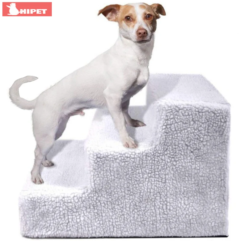

3 Steps Dog Stairs for Couch High Bed Indoor Pet Ladder Portable Foldable Non-slip Puppy Cats Bed Stairs Pets Dogs Car Ramp