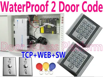 

WaterProof 2 Door PSU Power All-in-one Controller Web interface+Outside Password Code/RFID Card Reader 2 Door control+TCP/IP kit