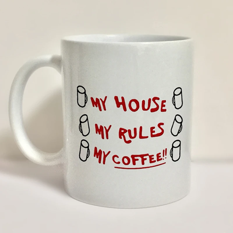 Новые белые ножи My House Rules Coffee кружки 350 мл керамический Рождественский подарок