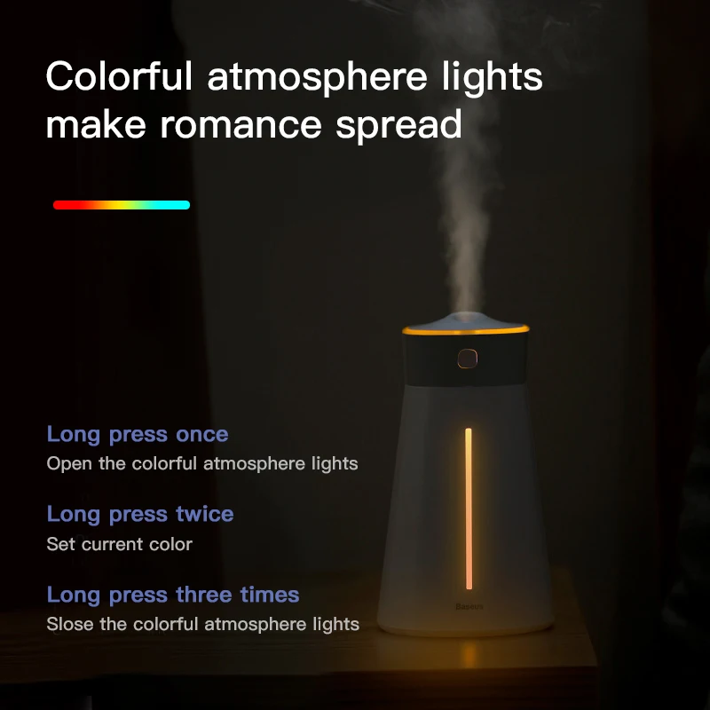 Baseus увлажнитель воздуха Очищающий туман для дома офиса автомобиля с красочным