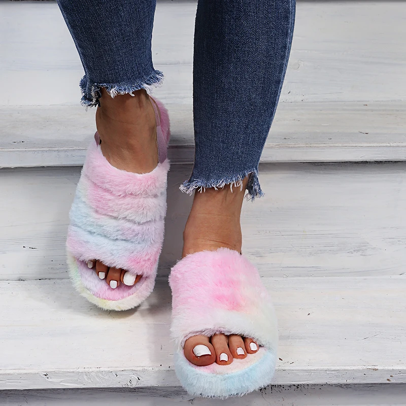 

new women spring plush slippers 2020 ms flat bottom antiskid indoor all-around comfortable sandals outdoor leisure Women's
