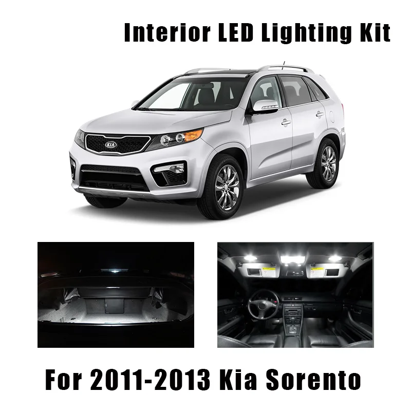 8 шт. белые светодиодсветильник лампы Canbus посылка для 2011 2012 2013 Kia Sorento купольная
