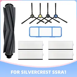 Escova de rolo escova lateral filtro hepa pré filtro capa substituição para silvercrest ssra1 robô aspirador pó acessórios