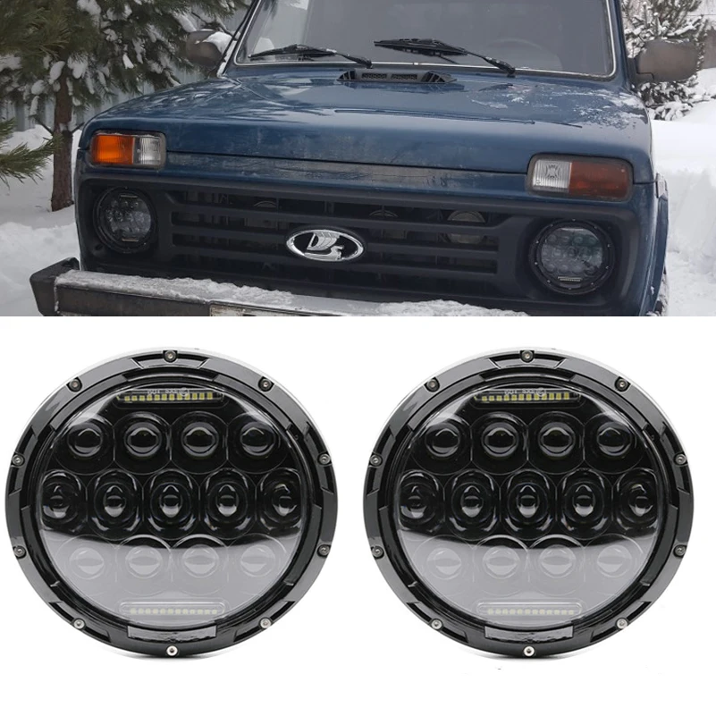 7 inch Car Light LED Headlight For Lada 4x4 DRL 7'' Halo Front Headlamp w/ Daytime running Lights For Jeep Jk Nissan Patrol Y60 7 inch Car Light LED Headlight For Lada 4x4 DRL 7'' Halo Front Headlamp w/ Daytime running Lights For Jeep Jk Nissan Patrol Y60