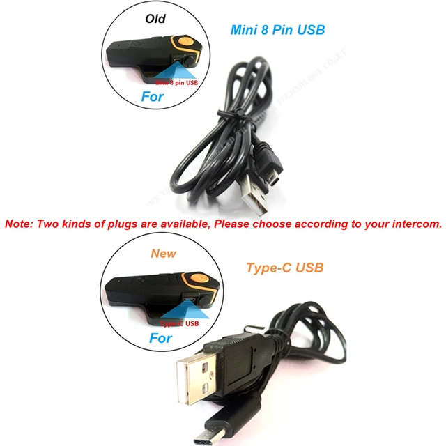 Intercomunicador Casco Moto Auricular/Micrófono USB-C Para