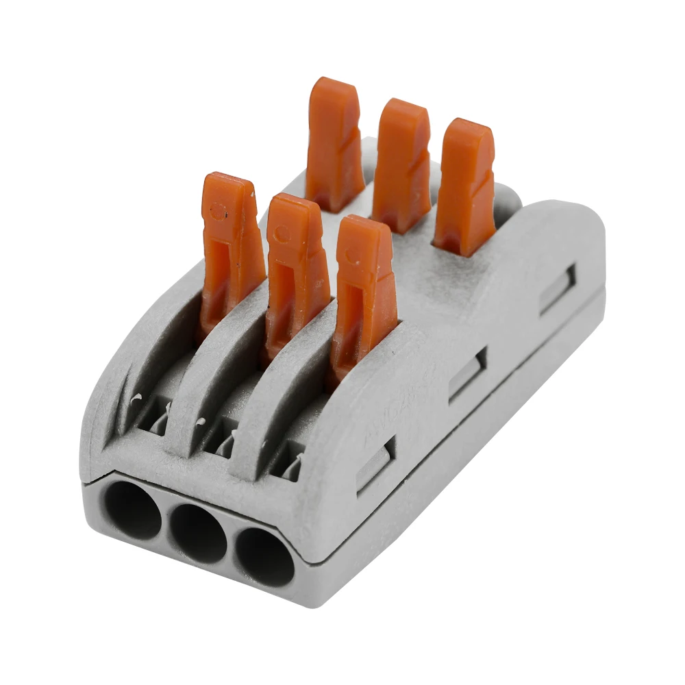 

9pcs 6-Way SPL-3 Connector Reusable Mini Spring Lever Flame Retardant Cable Connector Box Set Universal Connector