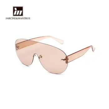 

Frameless One Piece Round Sunglasses Men Oversized Frame Sunglasses