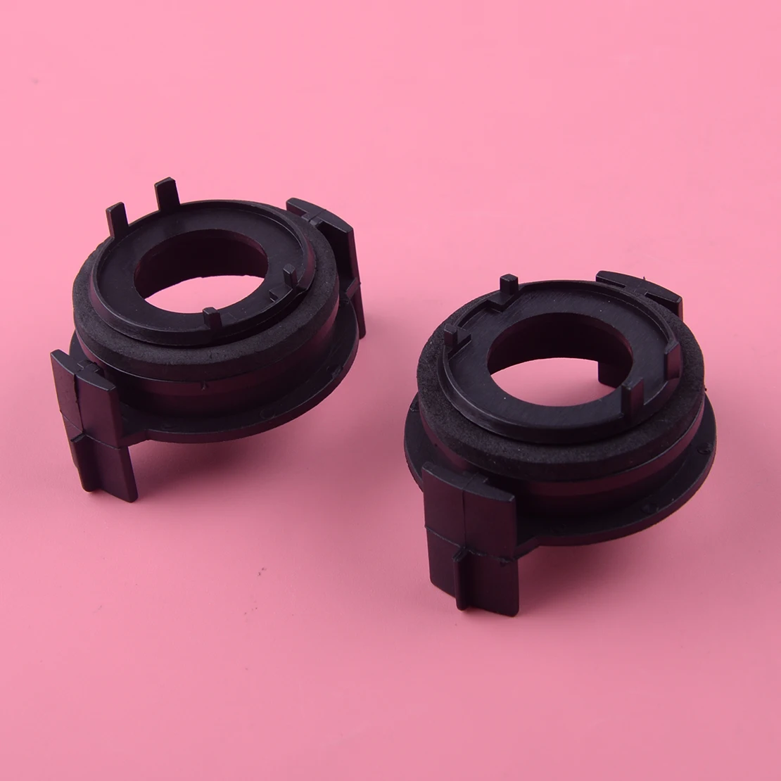 

DWCX 2pcs LED Headlight Bulbs Lamp Light Clip Adapter Socket Base Holder Retainer Black Plastic Fit For BMW E46 E90 3 Series