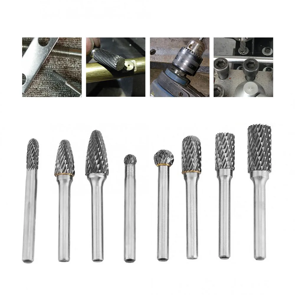 6mm Rotary Burr Groove Trimming Mill Cutter Bit Shank Tungsten Carbide