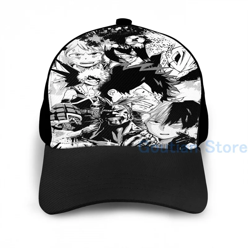 Модная баскетбольная Кепка Boku черно-белая кепка с графическим принтом для мужчин