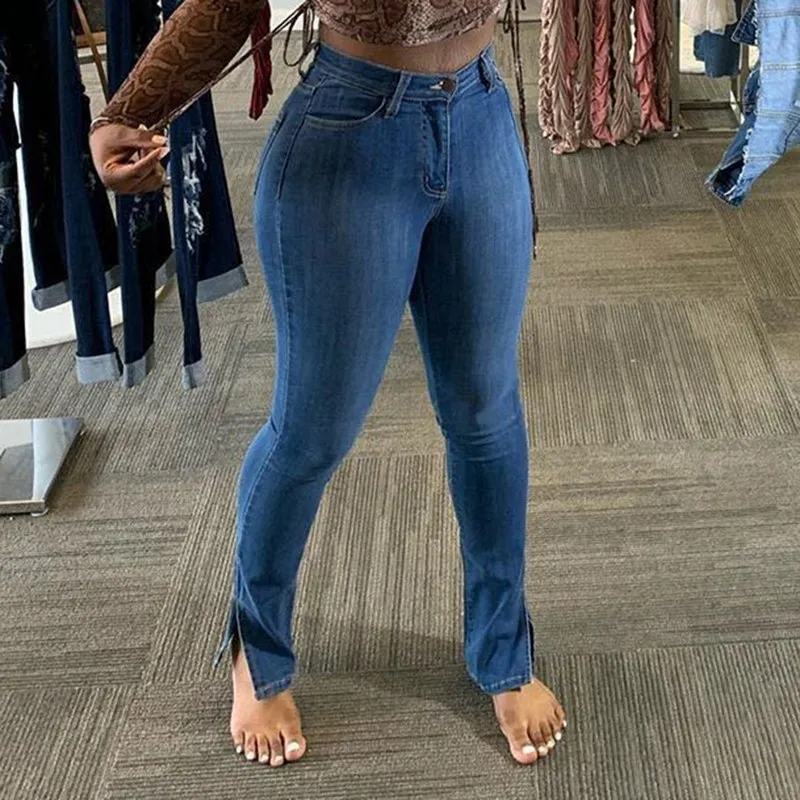 

Muyogrt Ripped Jeans For Women High Waist Jeans Vintage Split Hem Pant Bell Bottom Jean Denim Pants Skinny Pencil Pants Trousers