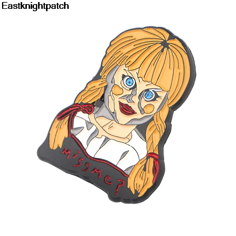 Annabelle террор призрак ужас знаки различия для женщин и мужчин рюкзак шляпа одежда обувь diy украшения панк Броши ремесло поставка E0994