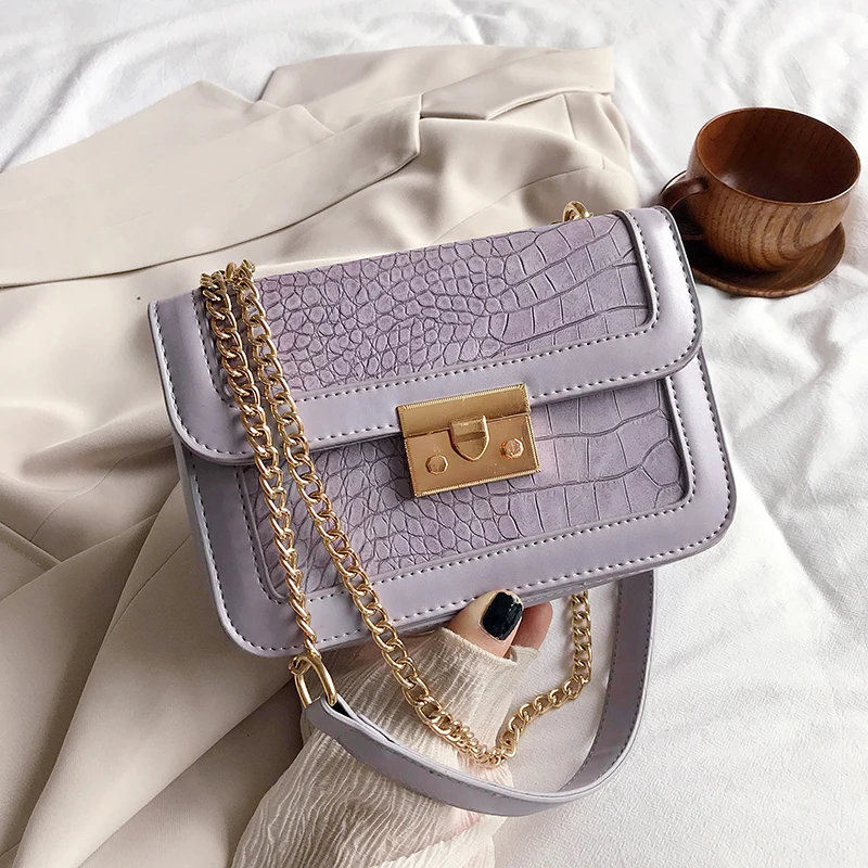 Модная женская сумка с откидным клапаном из крокодиловой кожи дизайнерские