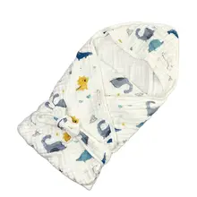 Peignoir de bain à 6 couches en coton pur pour bébé, 85x85cm, serviette de bain pour enfants de 0 à 2 ans, couvertures à capuche pour garçons et filles, printemps 2022