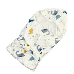 Baby Show 85x85cm 0-2 Age Baby Bath Towel 6 Layers Pure Cotton Bathrobe For Children Spring Hooded Boys And Girls Blankets 2022