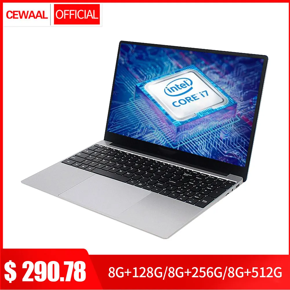 15.6 Inch Core 7Gen i7 Laptop 8GB RAM 512GB SSD Windows 10 IPS FHD 1080P Notebook Dual Band WiFi Student Computer HDMI USB 3.0