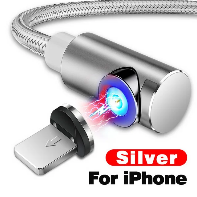 Магнитный кабель GETIHU для iPhone 11 Pro XS Max samsung Micro usb type C зарядное устройство Быстрая зарядка магнит Android шнур для мобильного телефона - Цвет: For iPhone Silver