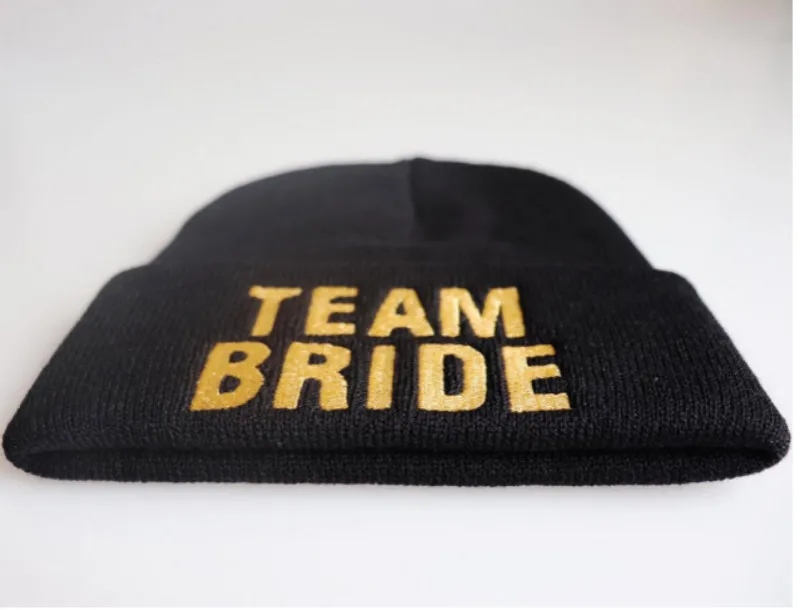Свадебная вечеринка Skullies Beanie вышивка Команда Невесты вязаная шапка открытый теплый отряд "невеста" Лыжная Шапка женская мужская зимняя шапка