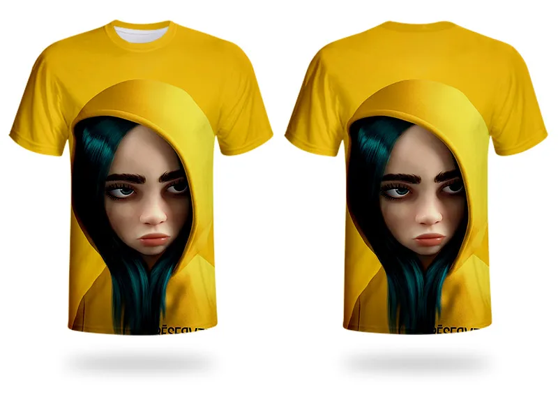 WHOSONG белая модная футболка для певицы Billie Eilish, популярная одежда в готическом стиле панк года топы для мальчиков и девочек