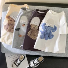 MILANCEL 2021 Summer New Kids T-shirt Cute Animal Girls Tees Short Sleeve Cotton Boys Tops Korean Casual Clothes