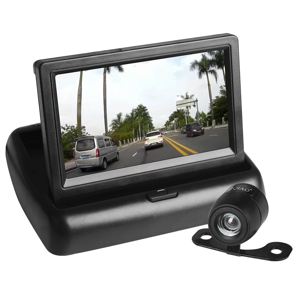 P03-005 Складной автомобильный монитор 4,3 дюймов TFT lcd дисплей обратная камера парковочная система для автомобиля заднего вида NTSC PAL - Цвет: P03-005