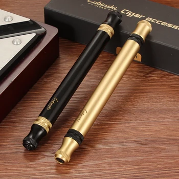 

LUBINSKI Travel Perfect Draw Cigar Enhancer Tool Metal Tocacco Cigar Needle Drill Hole Portable Cigar Punch Cutter