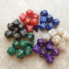 7 pçs/set Poliedros Cor Misturada Saco De Armazenamento Jogo de Tabuleiro Jogo Dice Dice Jogando Cubos Presente Perfeito Para Os Amantes Do Jogo de Entretenimento
