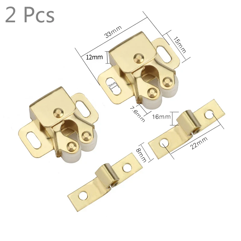 golden 2pcs Urijk 2 шт. Дверной доводчик Пробка магнит Буфер Заслонки дверные Захваты шкафа держатель с винтами шкаф фурнитура - Цвет: golden 2pcs