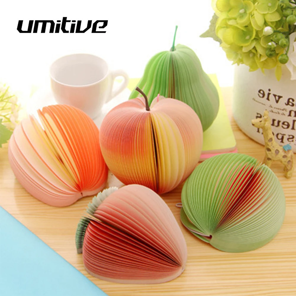Umitive 1pcs Cute Fruit Memo Pad Planner Stickers 130 Pages Post It Sticky Notes Office And School Supplies