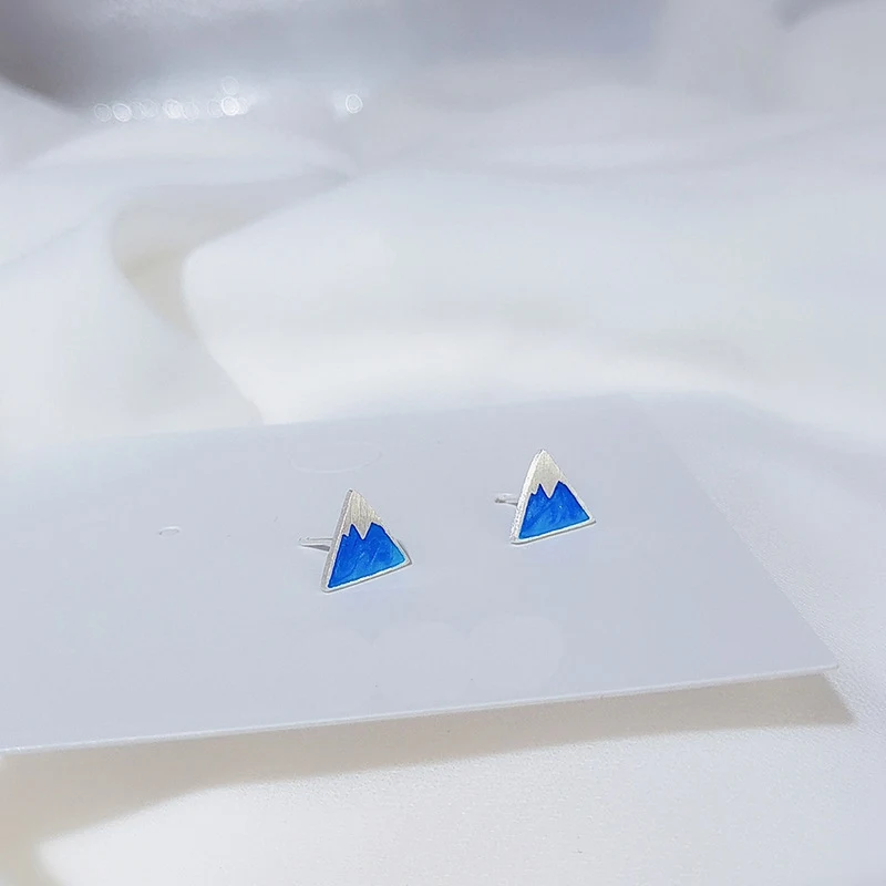 triangle A Оригинальные серьги из стерлингового серебра 925 пробы простые маленькие серьги-гвоздики для женщин милые ювелирные изделия Сердце Звезда Pendientes Mujer Brincos - Окраска металла: triangle A