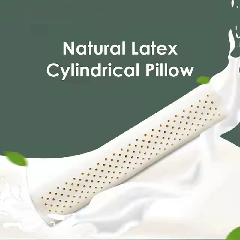 

1PC 60x10cm Natural Latex Cylindrical Pillow Neck Cervical Spine Support Long Pillow Protect Lumbar Waist Bolster for Sleeping