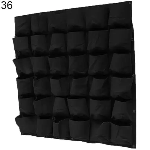 Black 36 Pockets 18/36 настенная сумка для растений, карманы, нетканые сумки для выращивания растений, цветочное растение, Настенное подвесное кашпо, сумка для выращивания в помещении - Цвет: Black 36 Pockets
