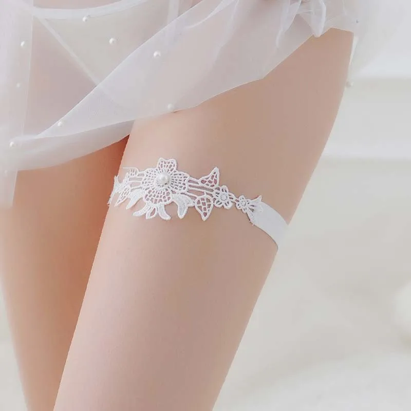 gw007 white Женское белье, подарок на свадьбу, вечерние аксессуары для невесты, сексуальные кружевные эластичные подвязки для ног, пояс с бантом из ленты, подтяжки на бедрах - Цвет: gw007 white