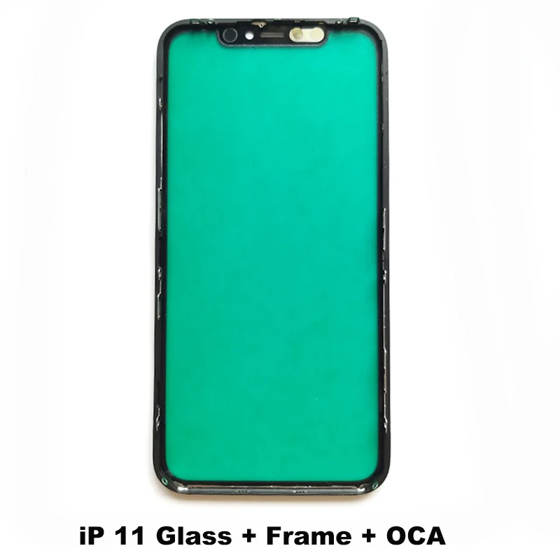 iP 11 Стекло с OCA рамка Набор для iPhone 11Pro MAX 11Pro ЖК сенсорный экран передняя панель объектив замена мобильного телефона запчасти - Цвет: iP 11