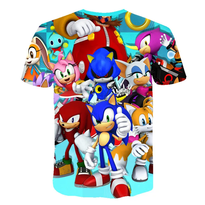 Одежда для мальчиков с принтом «Марио Supersonic Соник»; Забавные футболки с 3D принтом для девочек; костюм для детей; коллекция года; летняя одежда для детей; футболки для малышей