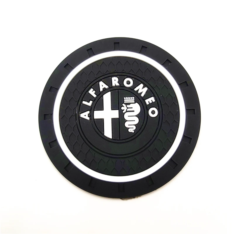 

1pcs Car-Styling PVC Car non-slip coaster Mat Case For Alfa Romeo Giulietta Spider GT Giulia Mito 147 156 159 Auto Accessories