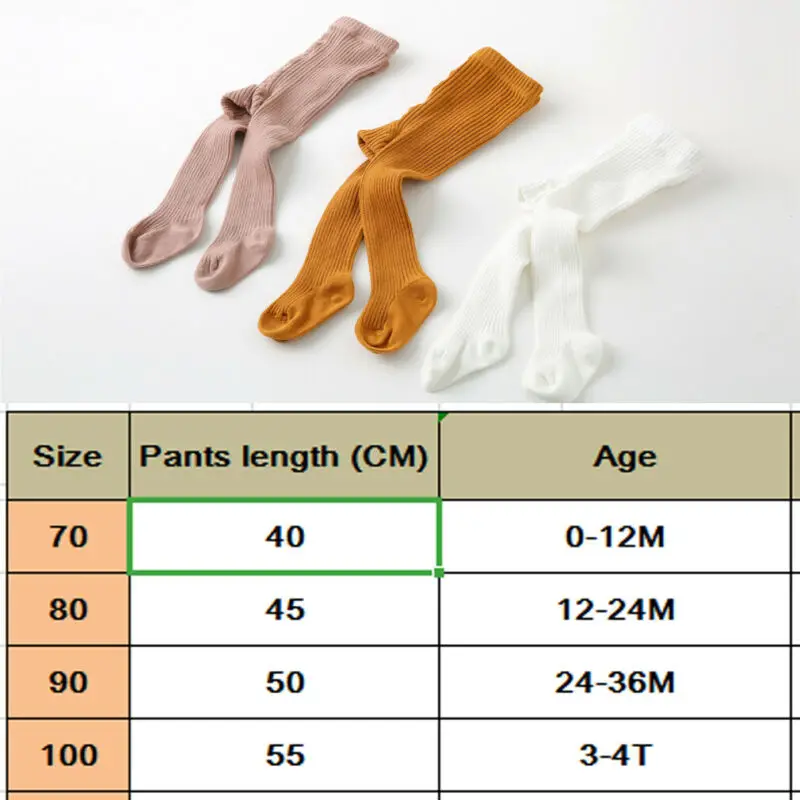 Focusnorm/осенние детские чулки для девочек от 0 до 4 лет колготки из хлопка, вязаные длинные колготки для малышей