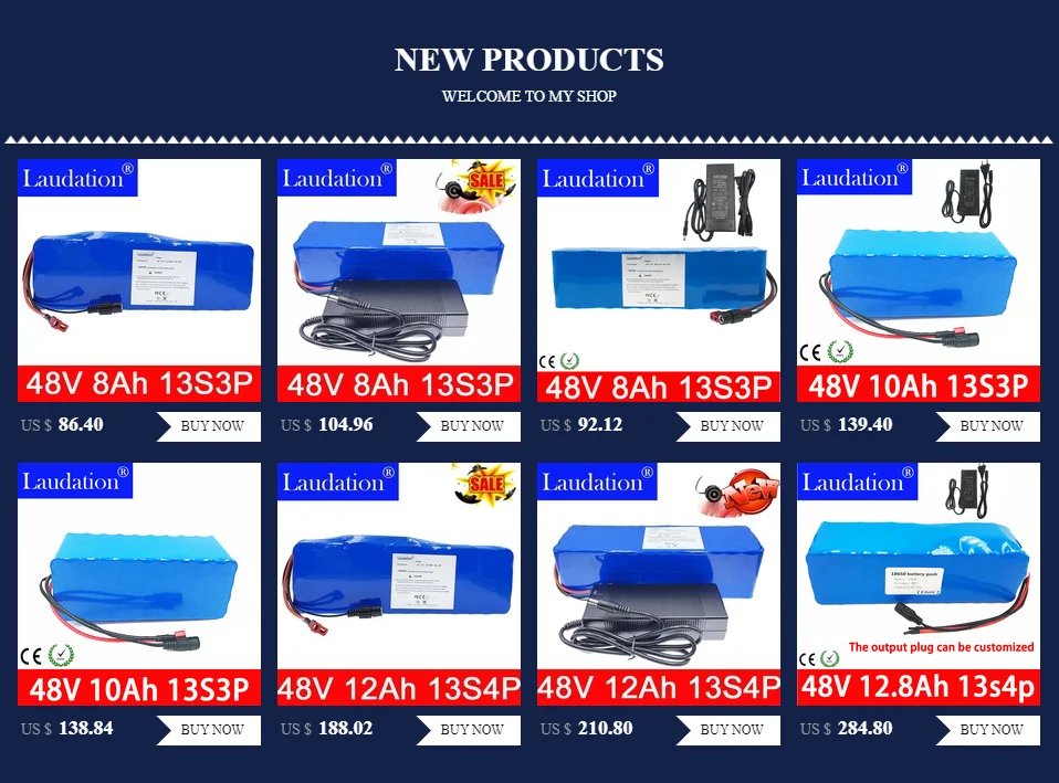 48V 20Ah батарея pack Электрический автомобильного аккумулятора 18650 аккумуляторная батарея с 2A зарядное устройство встроенный 30A BMS для электрических велосипедов