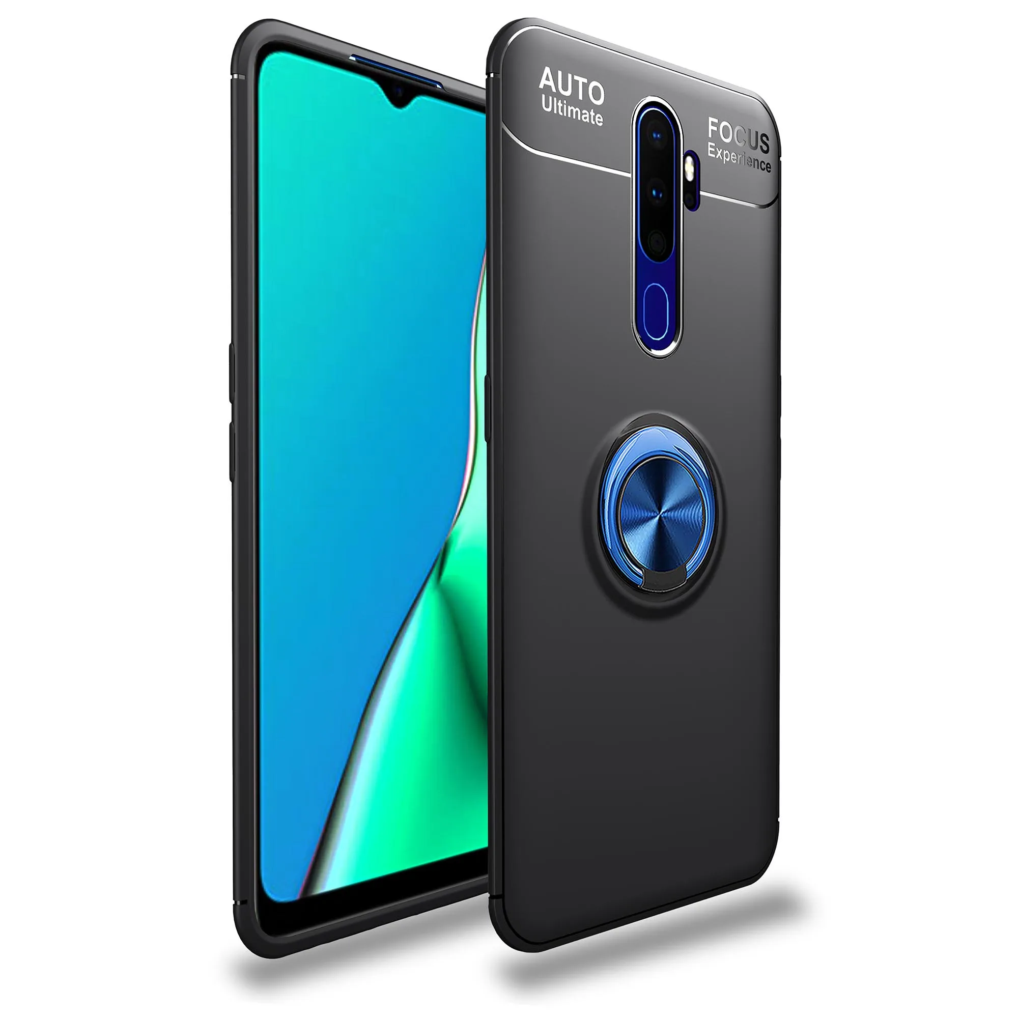 Black Blue Для Oppo A9 чехол s 360 градусов Автомобильный Магнитный чехол для телефона для Oppo A5 A11 A11X - Цвет: Black Blue