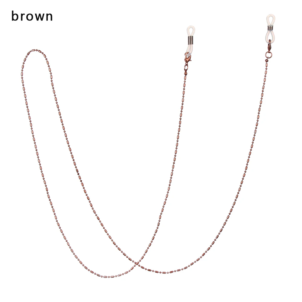 brown 1 шт. новые модные очки с металлической оправой очки с цепочкой регулируемые концы очки держатель фиксатор цепочка для очков шнурок для очков - Цвет: brown