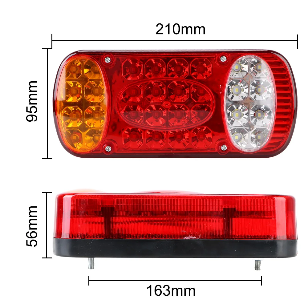LED Tail Lights 12V 24V Truck Rear Brake Lamp LED Trailer Turn Signal Running Lights Taillights Stop Warning Indicator Lorry Van Car Accessories